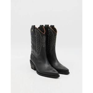 NEW STIVALI NEW YORK women's unstoppable western cowboy boots in black leather